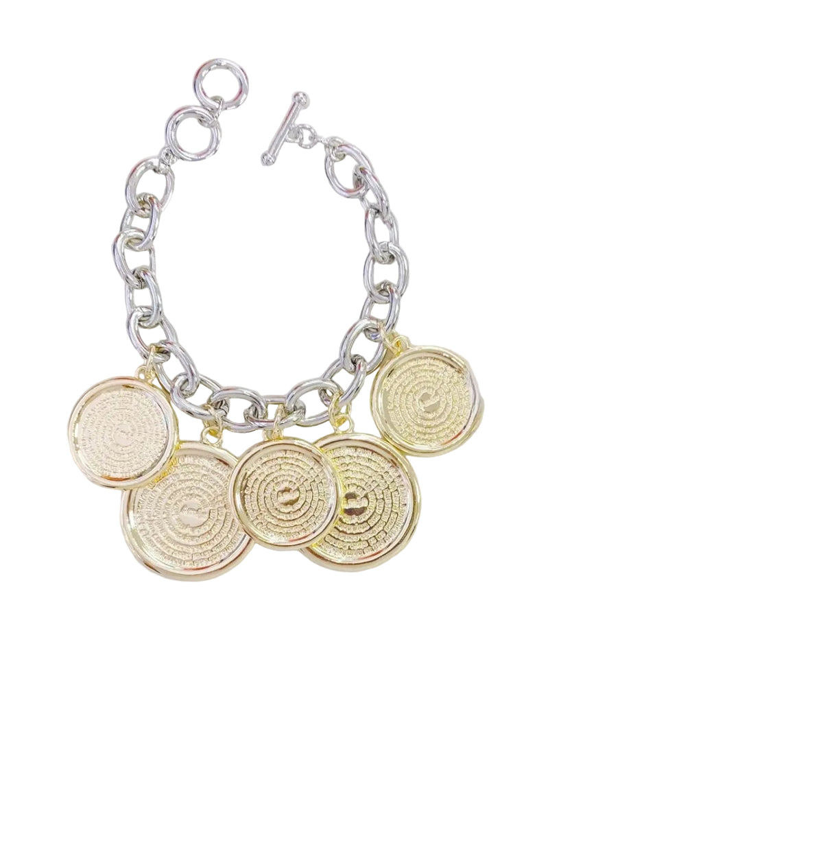 Pulsera Padre Nuestro (dos tonos Rodio)