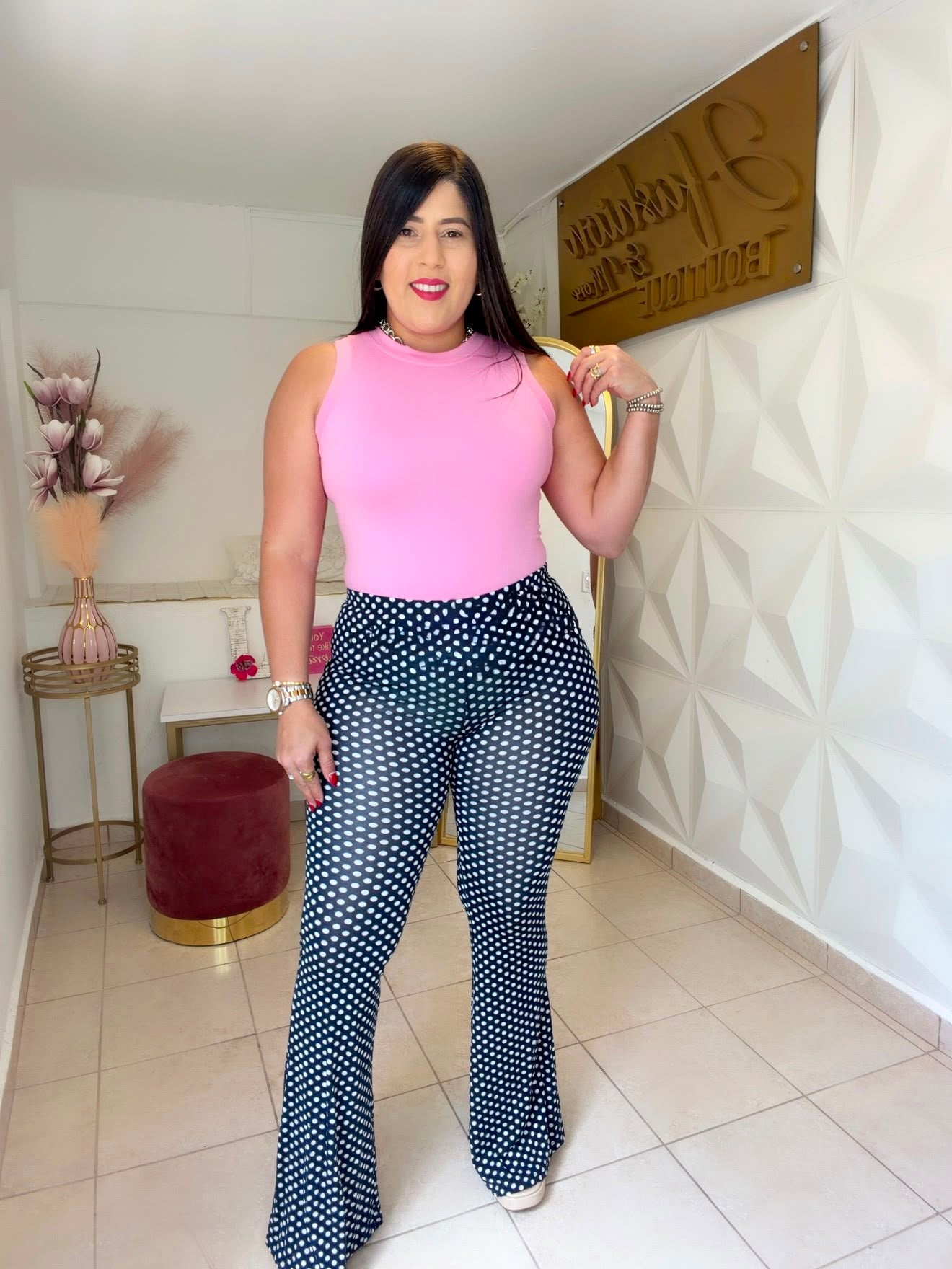 Leggins Navy Polka Dots