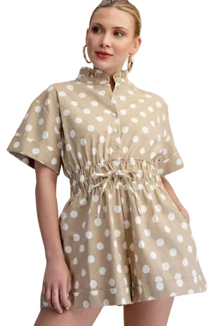 Romper Polka Dots Taupe