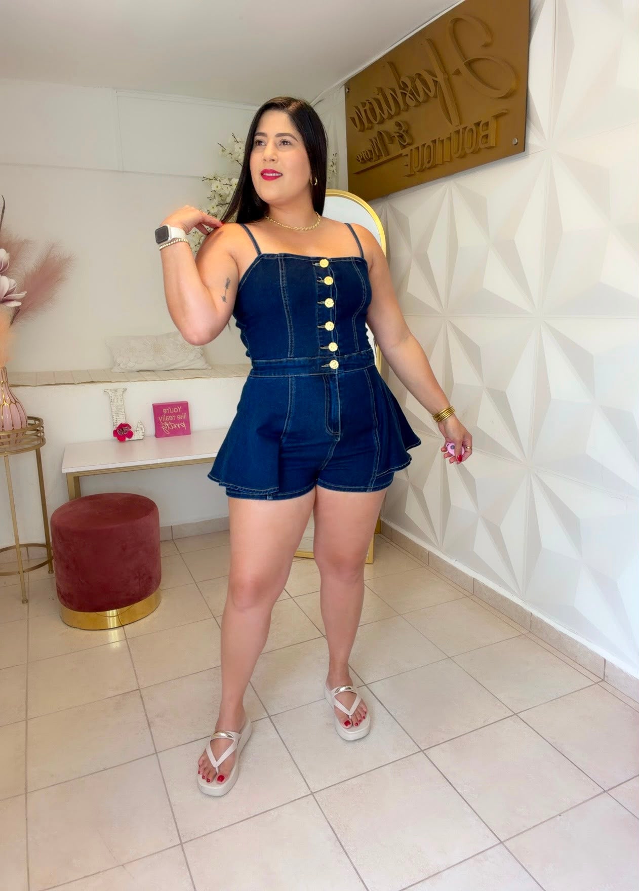 Denim Romper