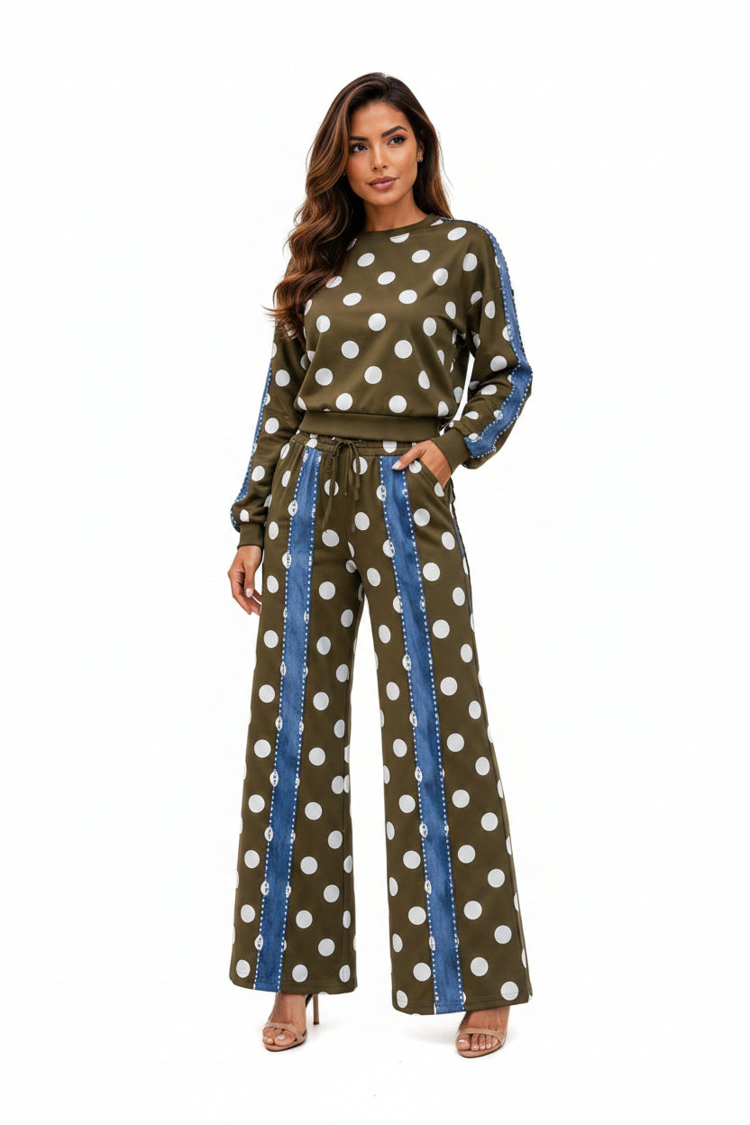 Pearl Polka Dots Set Olive 🫒