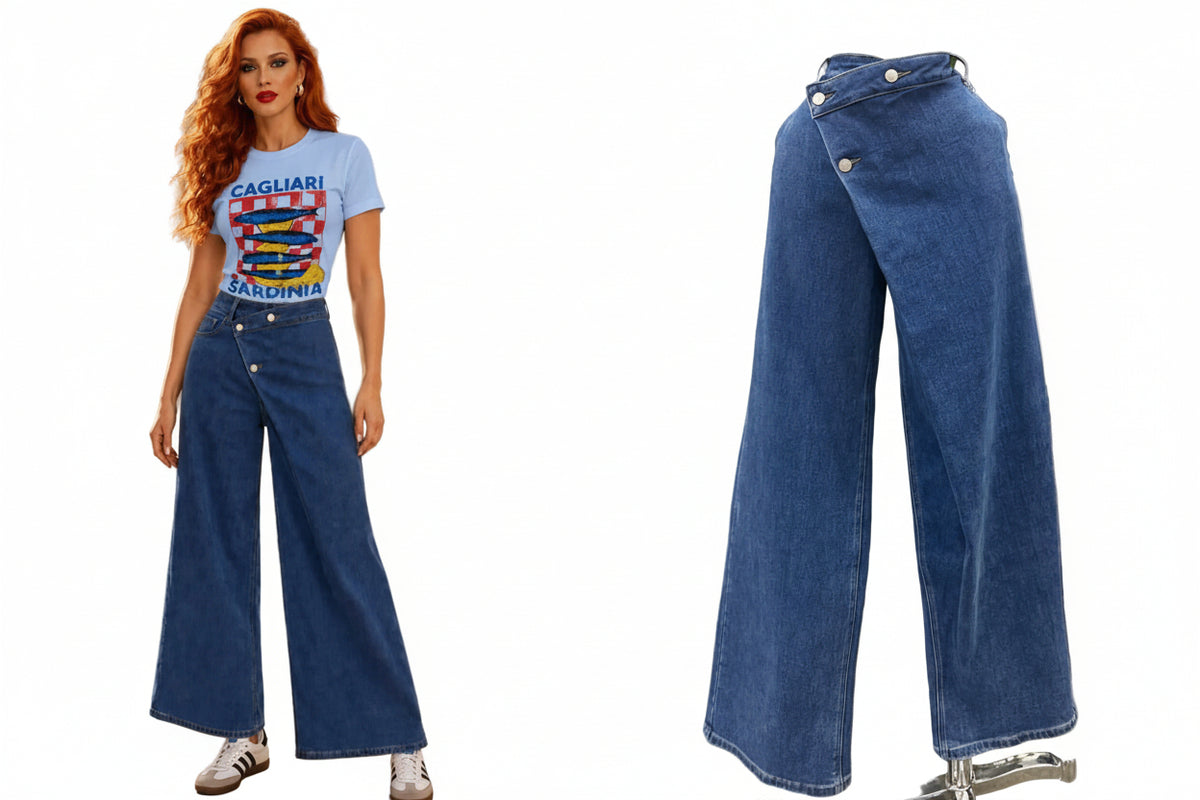 Asimetric Denim Pants