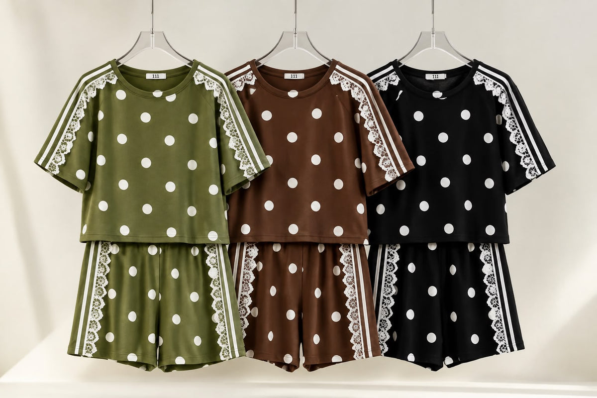 Polka-Dots Set Avaliable in Three Colors: Green π, Black π€ and Brown π€ Green π Black π€ Brown π€