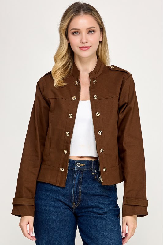 Buttom Denim Jacket Blue or Brown