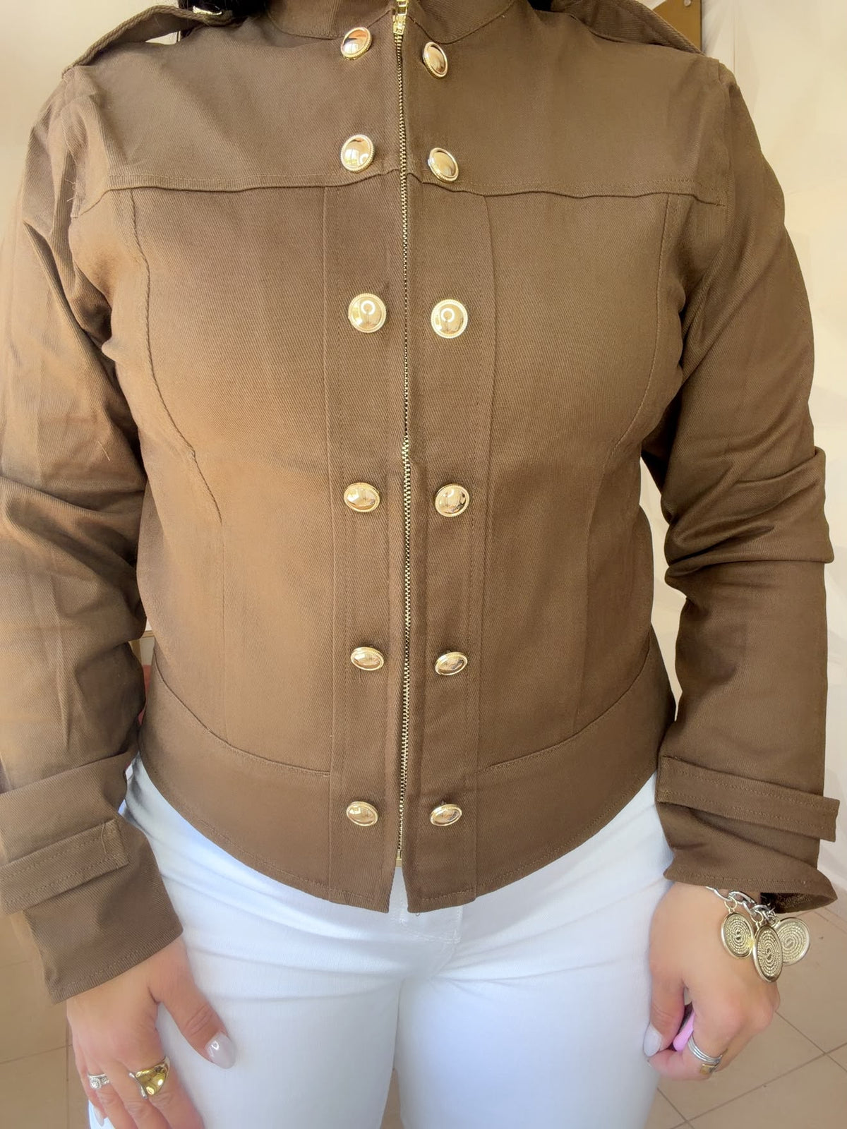 Buttom Denim Jacket Blue or Brown