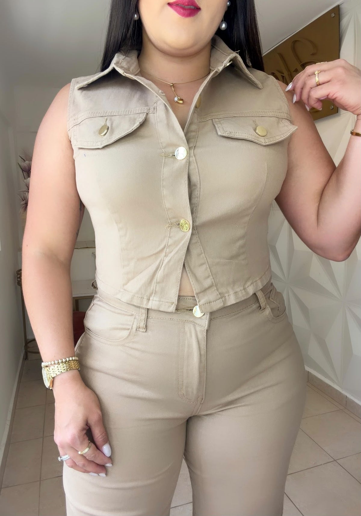 Chaleco Set in Three Color, Olive 🫒, Beige 🤎 or Chocolate 🍫