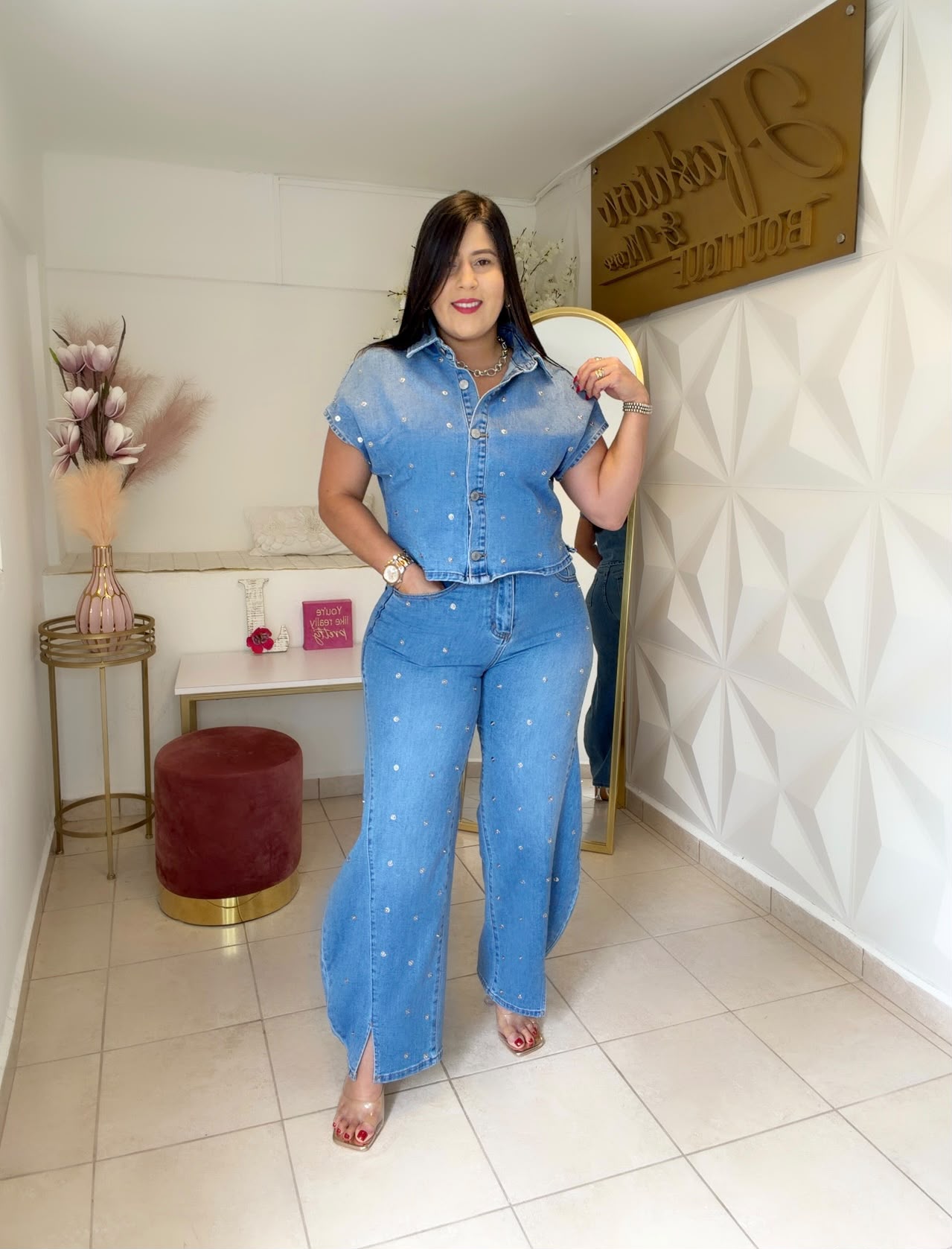 Details Denim Set