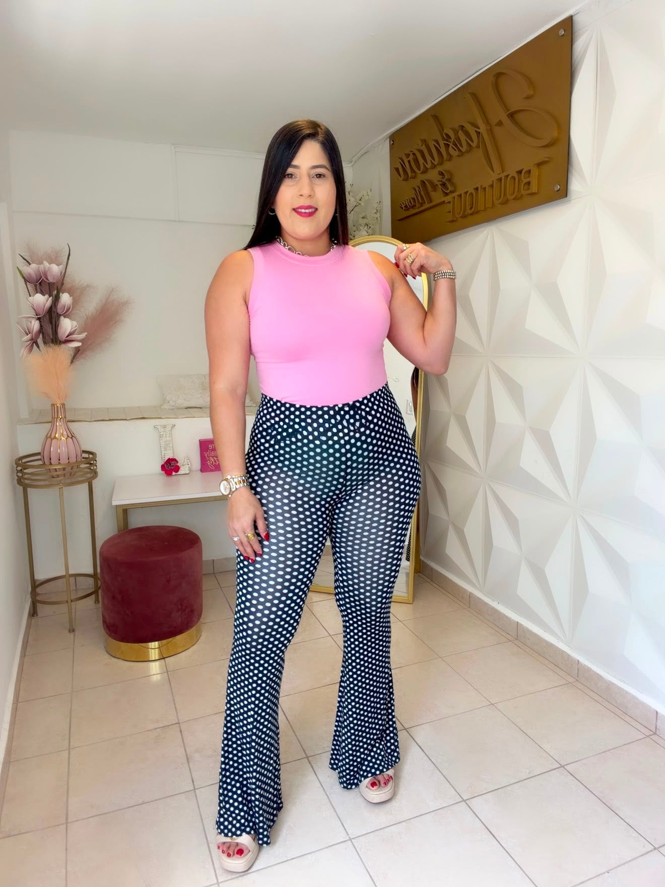 Leggins Navy Polka Dots