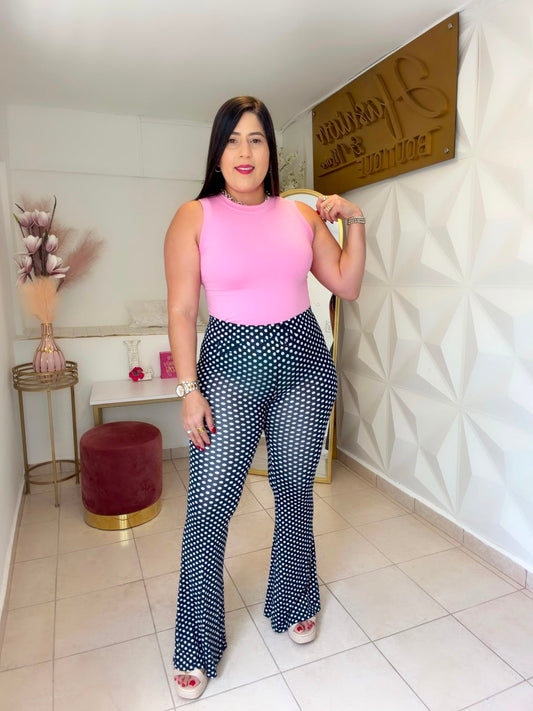 Leggins Navy Polka Dots