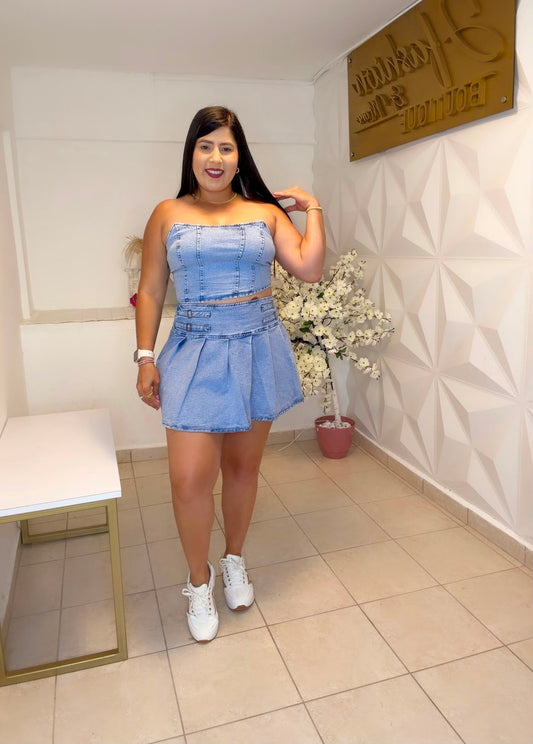 Denim Skirt SET