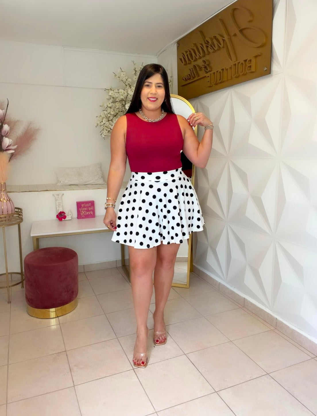 Skirt Polka Dots White & Black