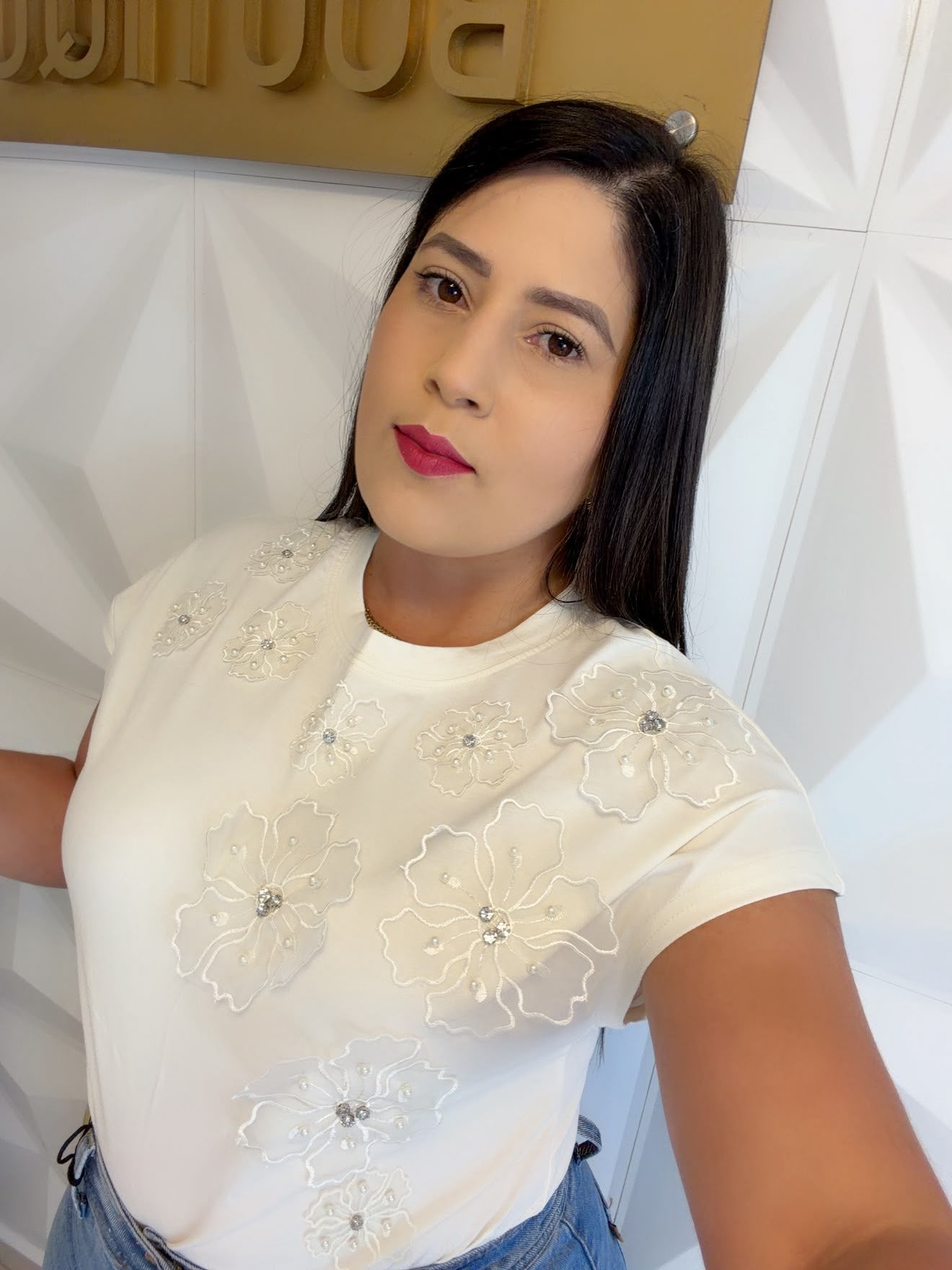 Flower Blouse White