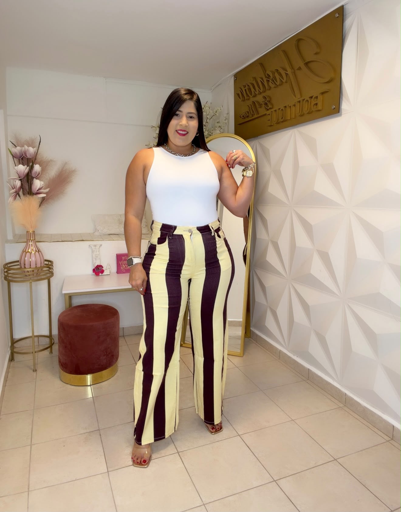 Pants Stripe Yellow/Brown