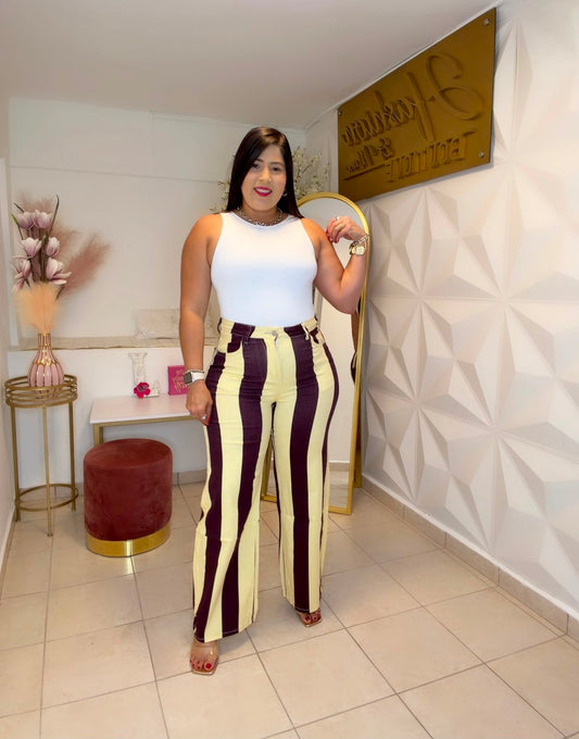Pants Stripe Yellow/Brown