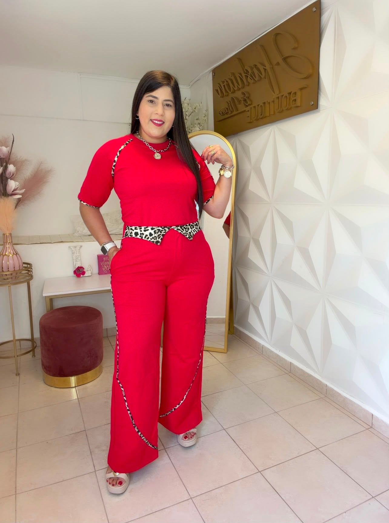 Animal Print Red Set