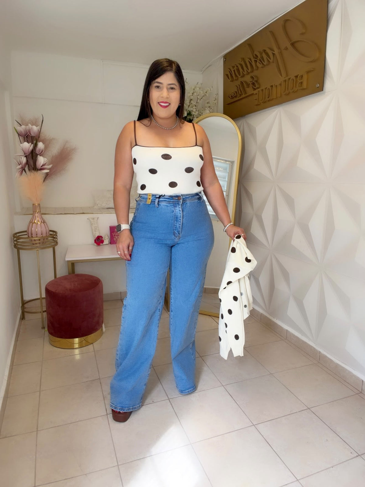 Polka dots 2 in 1 Jacket and Top  (3 COLORES A ESCOGER)