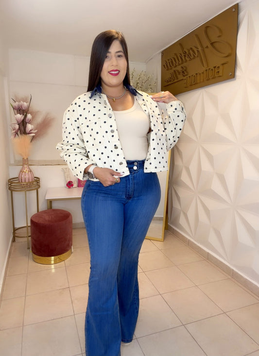 Denim jacket Polka Dots