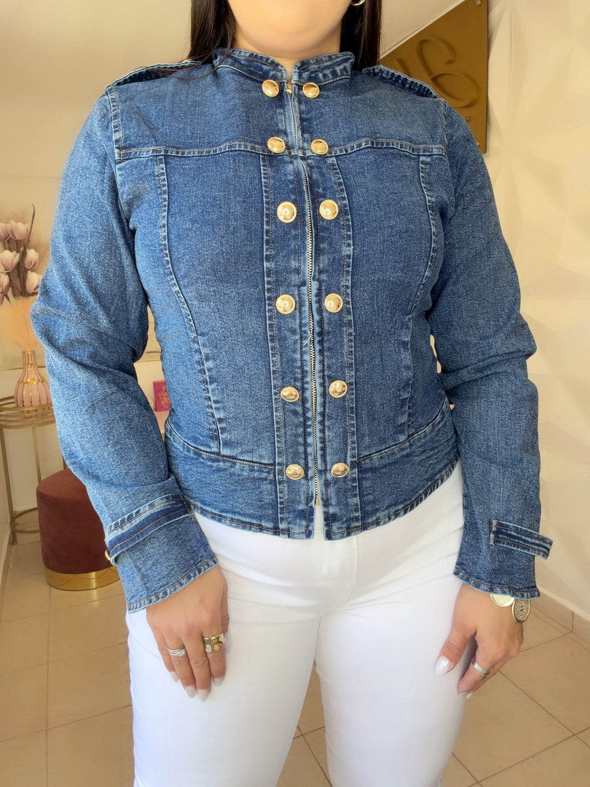 Buttom Denim Jacket Blue or Brown
