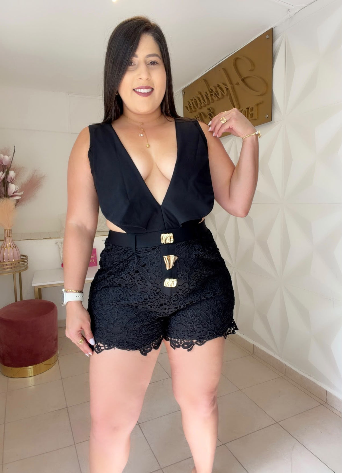 CROCHET LACE PANTS ROMPER, Black 🖤 OR Brown 🤎