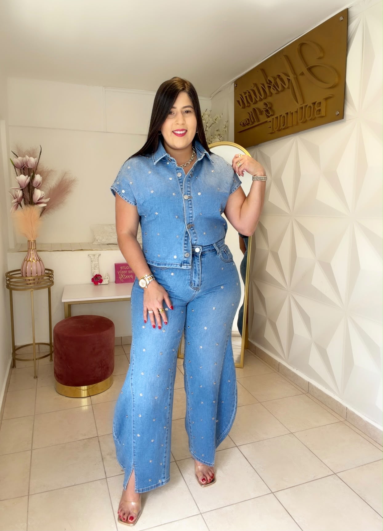 Details Denim Set