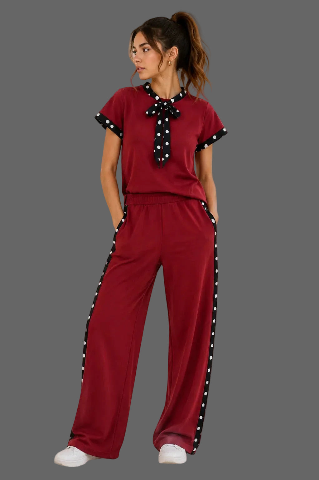 Polka Dots Set Wine and Black