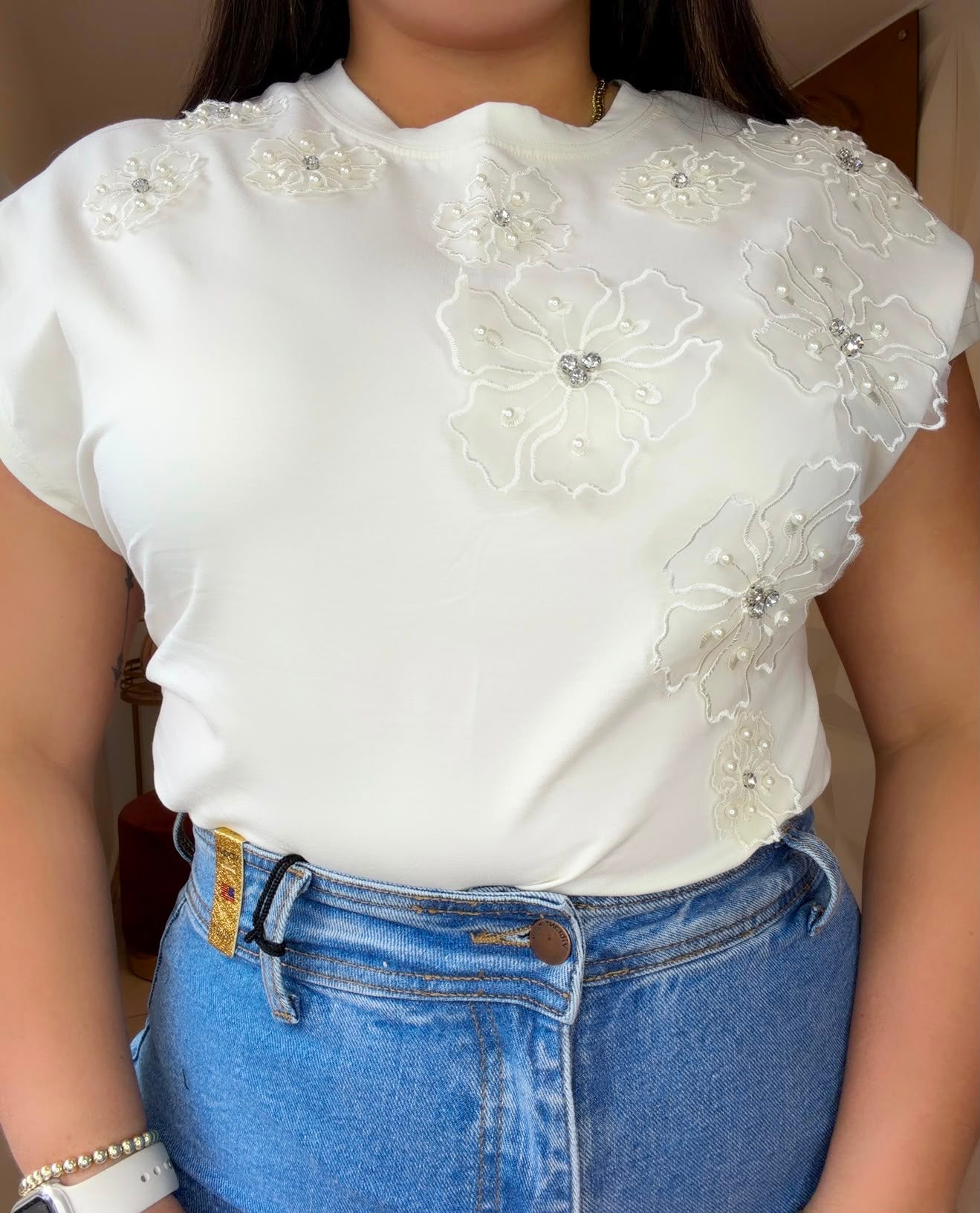 Flower Blouse White