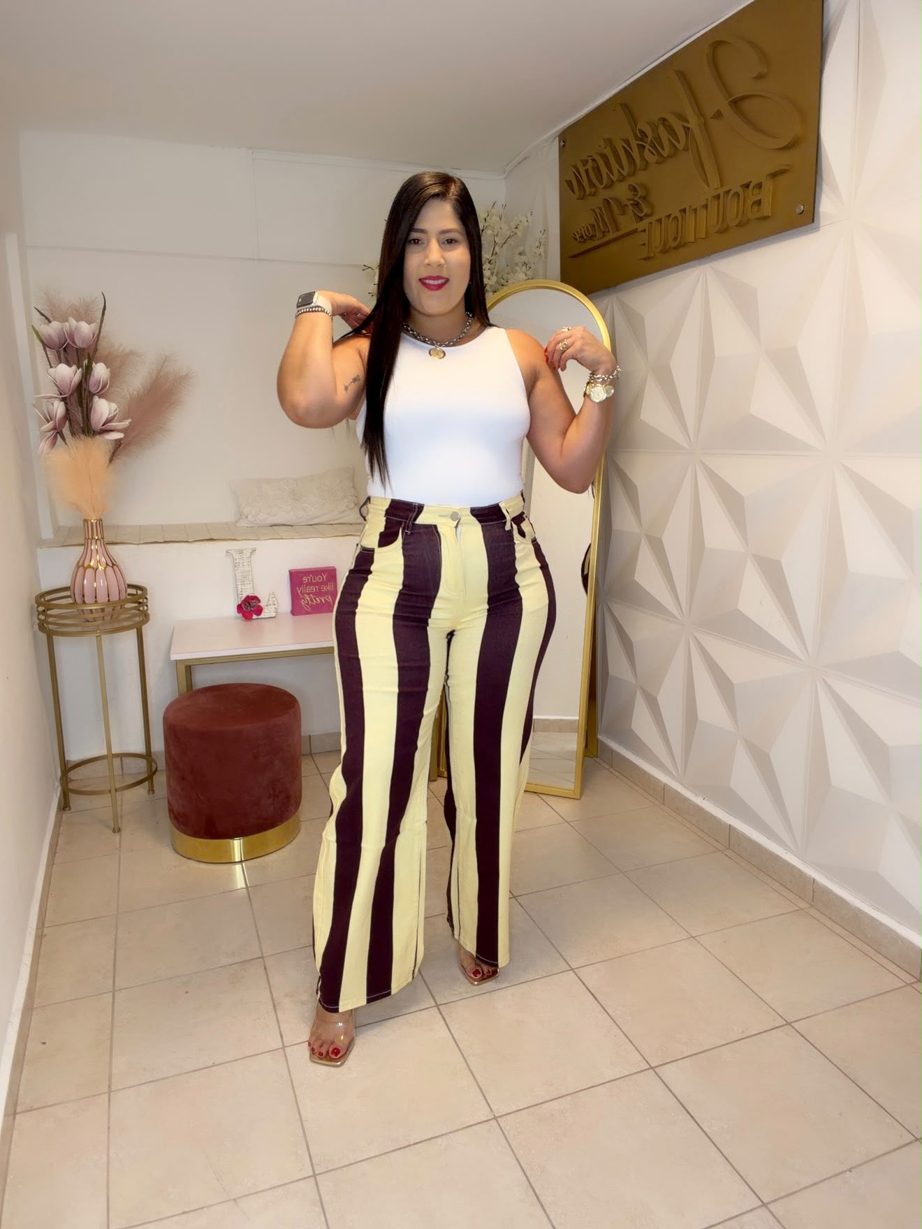 Pants Stripe Yellow/Brown