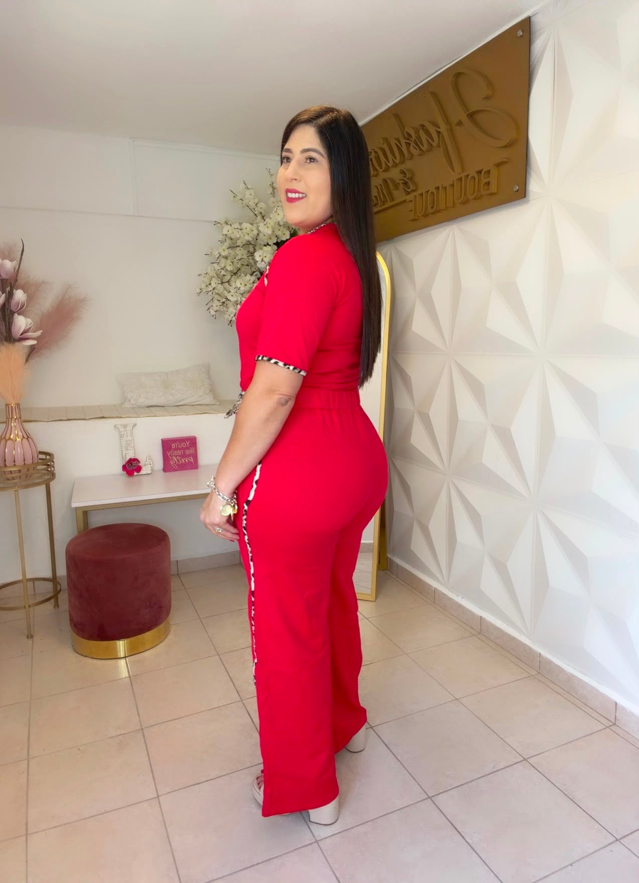 Animal Print Red Set