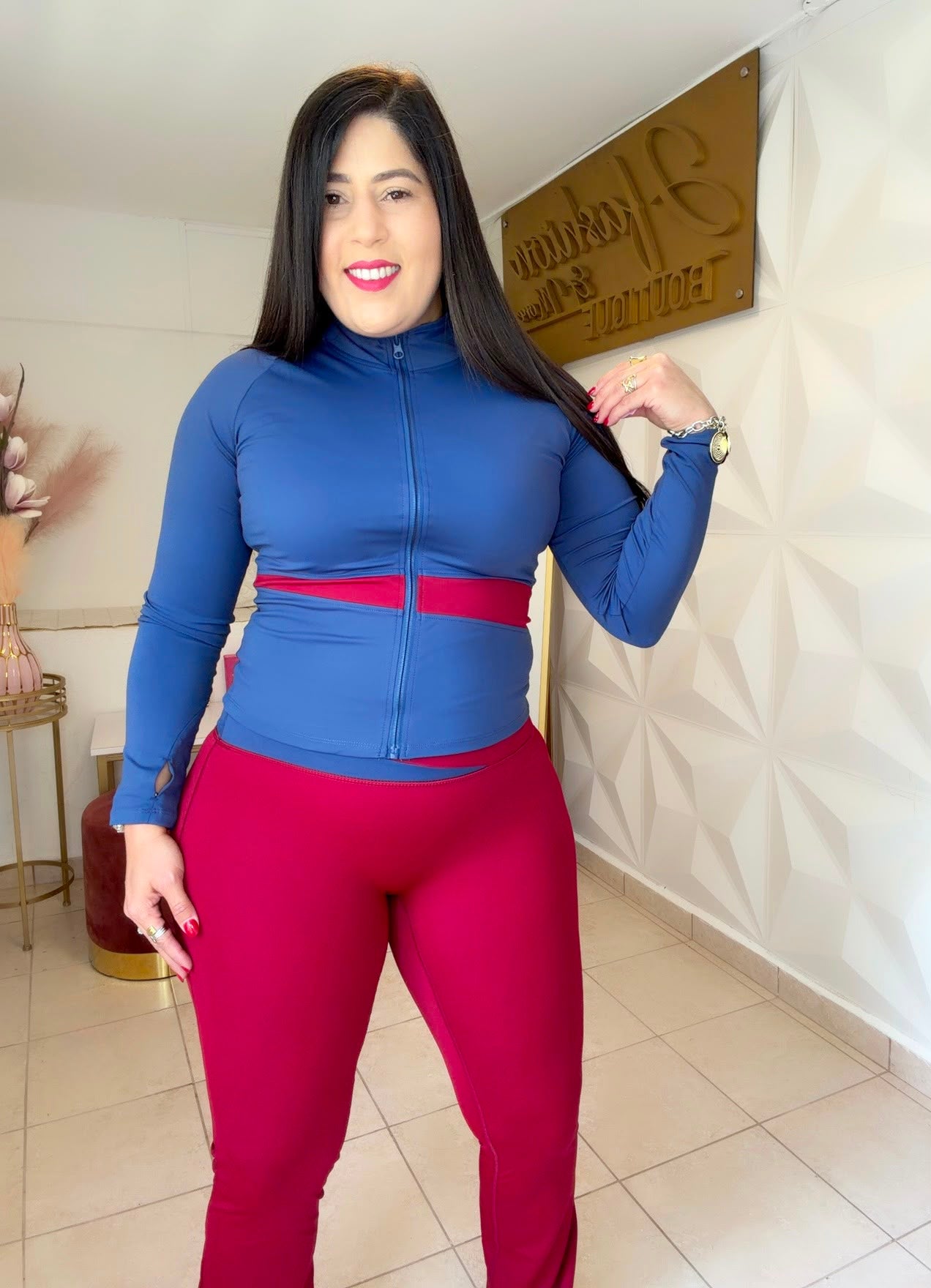 Sport Gym Set Navy and Burgundy