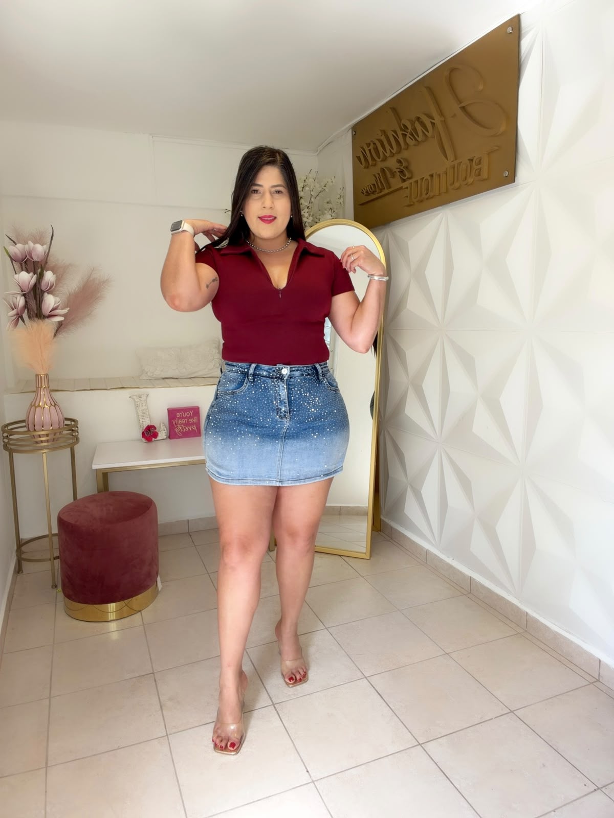Skort Denim (Detalles en Brillo 🔅)