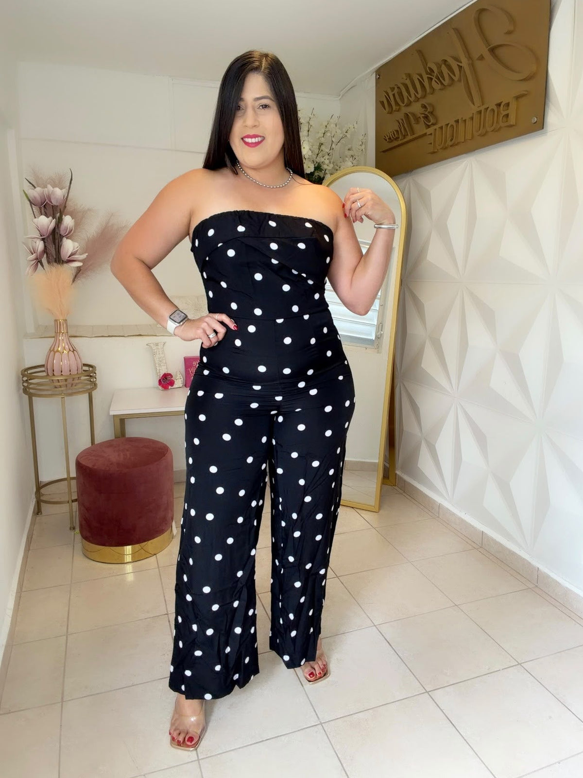 Polka Dots Jumpsuit Black 🖤or  Red ❤️