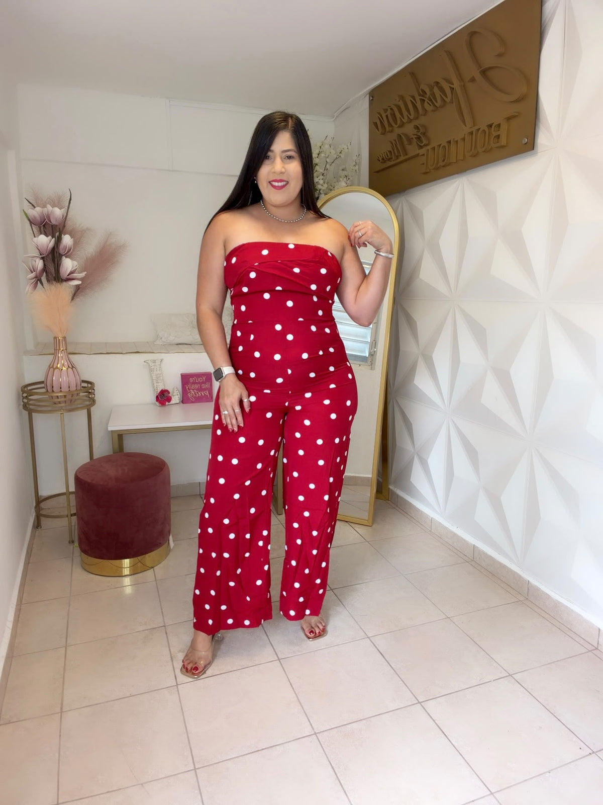 Polka Dots Jumpsuit Black 🖤or  Red ❤️