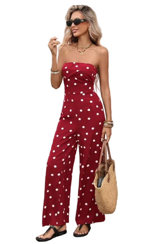 Polka Dots Jumpsuit Black 🖤or  Red ❤️