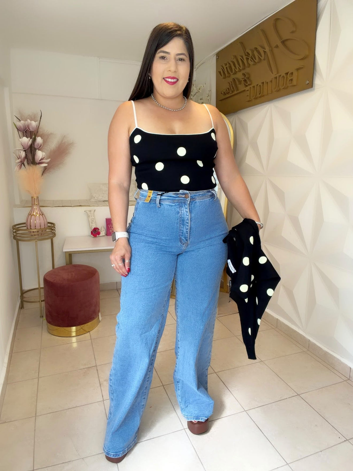 Polka dots 2 in 1 Jacket and Top  (3 COLORES A ESCOGER)