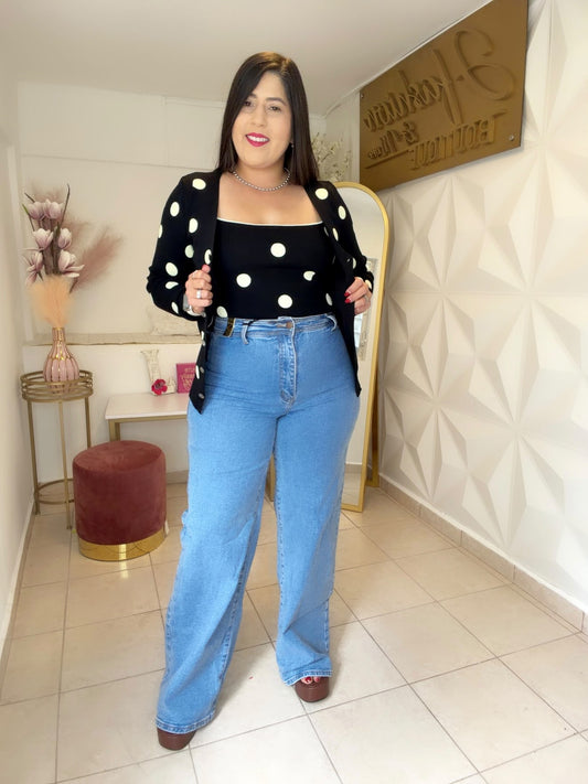 Polka dots 2 in 1 Jacket and Top  (3 COLORES A ESCOGER)