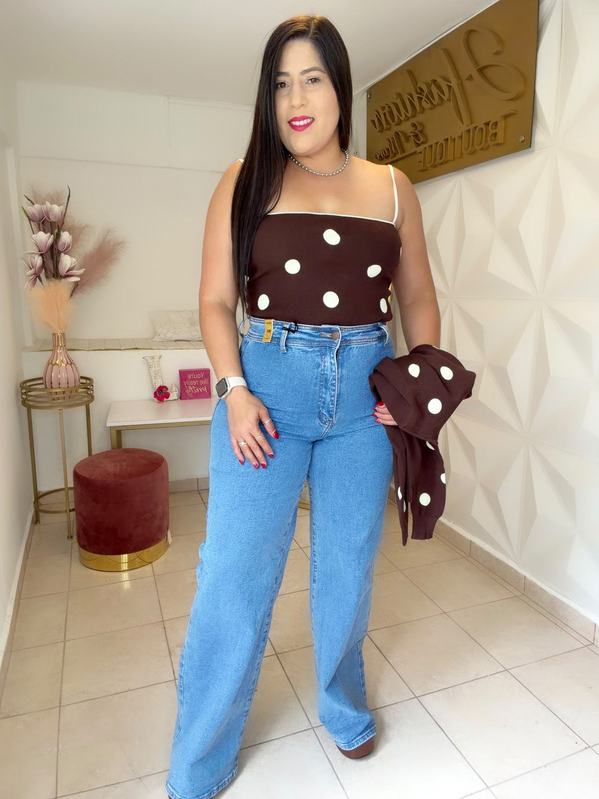 Polka dots 2 in 1 Jacket and Top  (3 COLORES A ESCOGER)