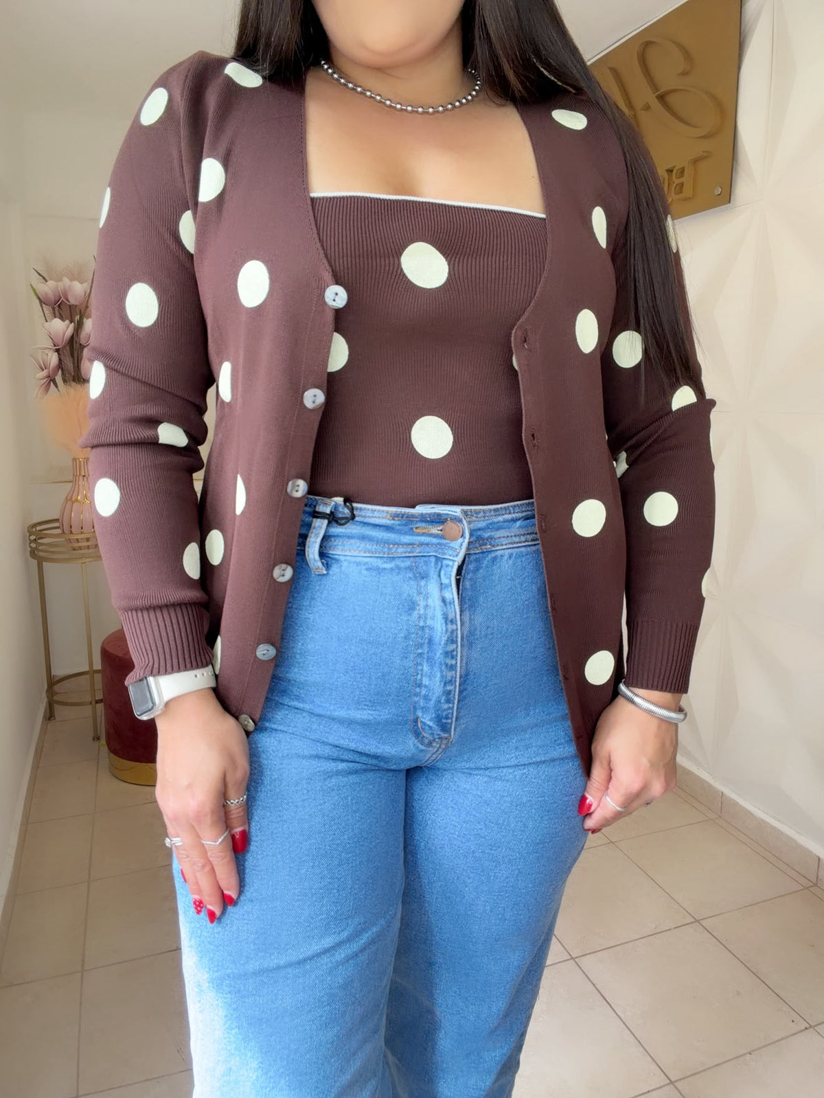 Polka dots 2 in 1 Jacket and Top  (3 COLORES A ESCOGER)