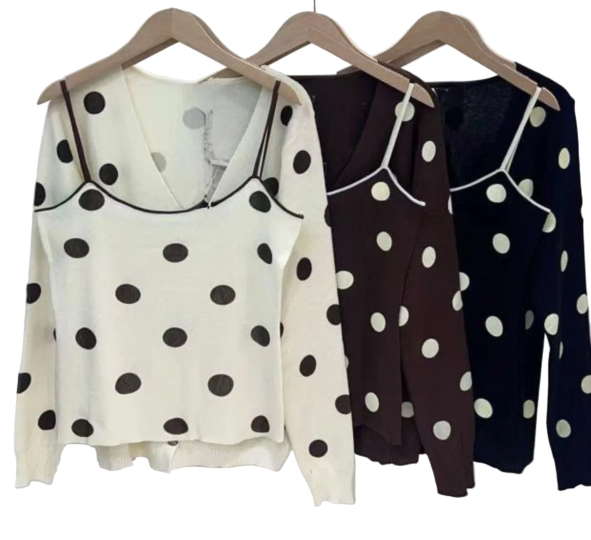 Polka dots 2 in 1 Jacket and Top  (3 COLORES A ESCOGER)