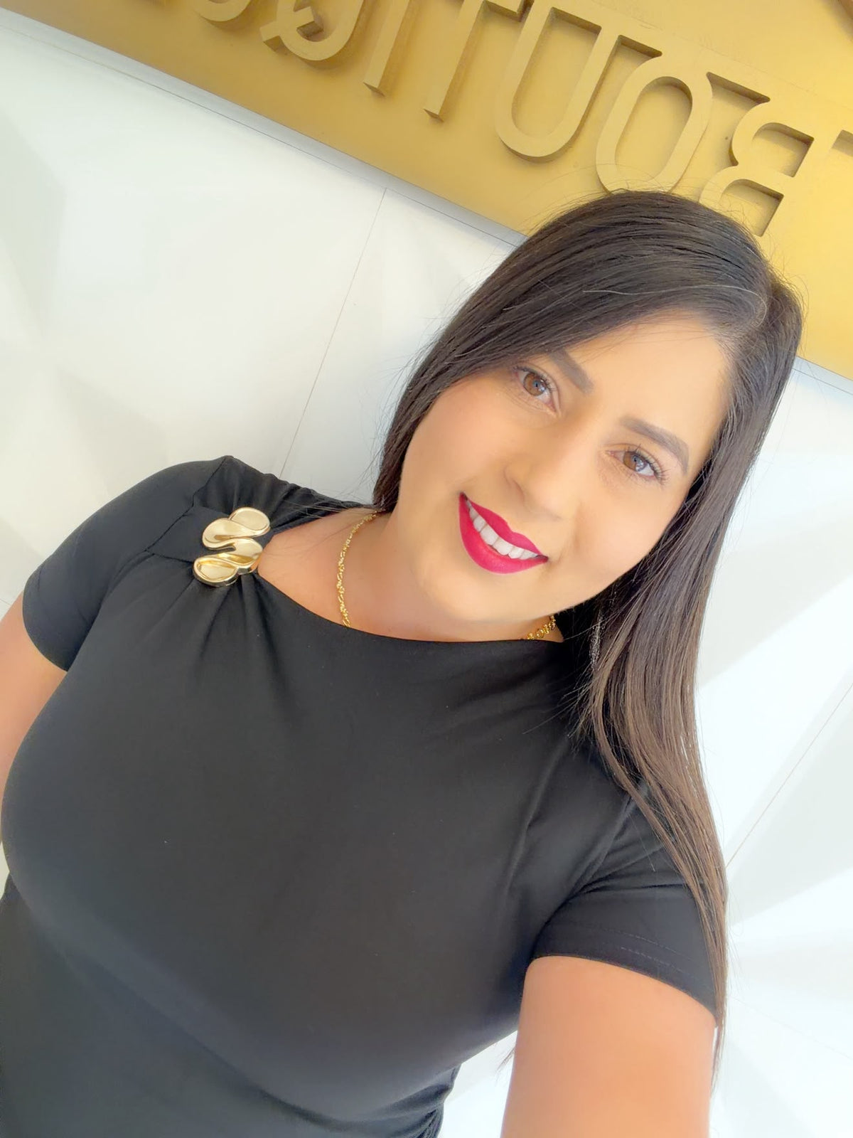 Blouse Black Details Gold