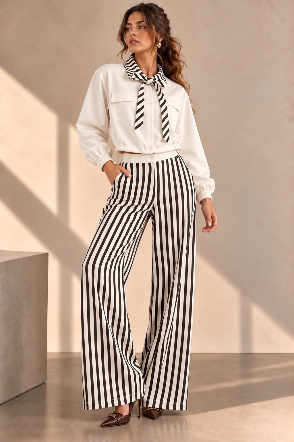 Stripe set Beige and Brown