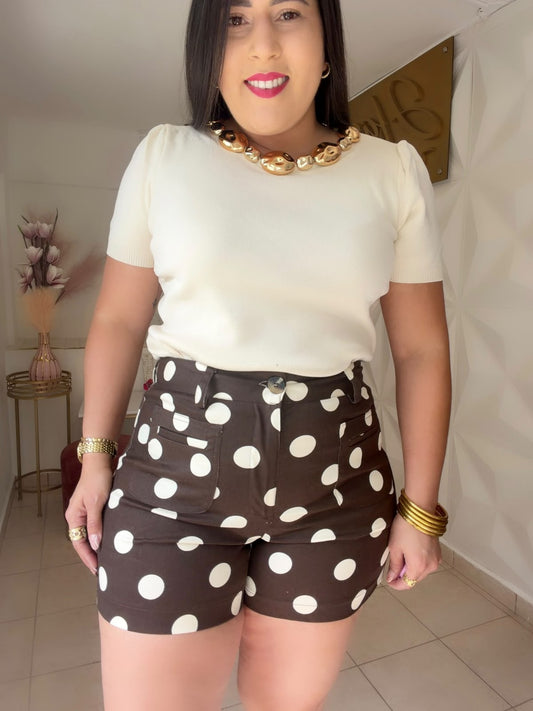 Short Polka Dots in 3 colors Brown 🤎 OR Olive OR  OR Navy 🔹