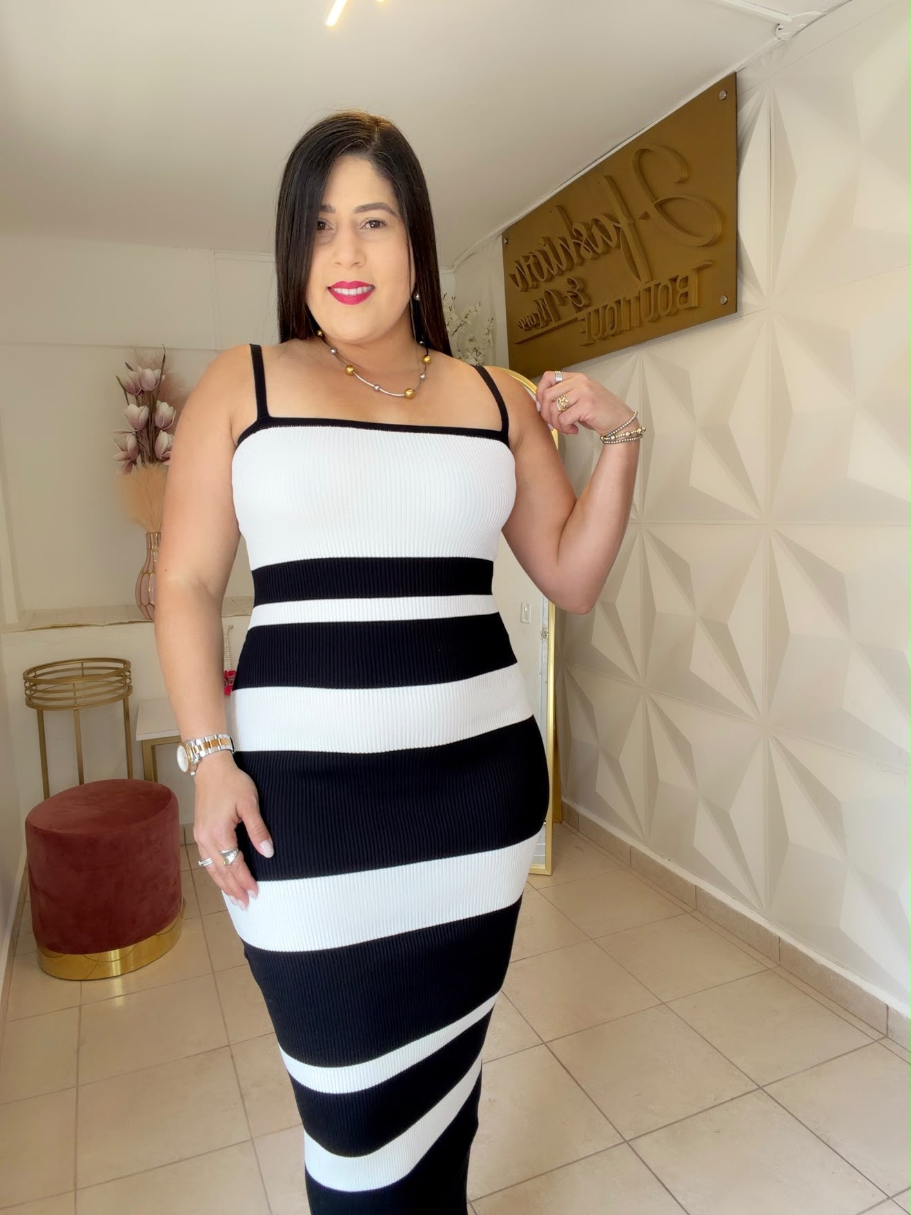Dress 2 in 1 black and white, (Included Jacket