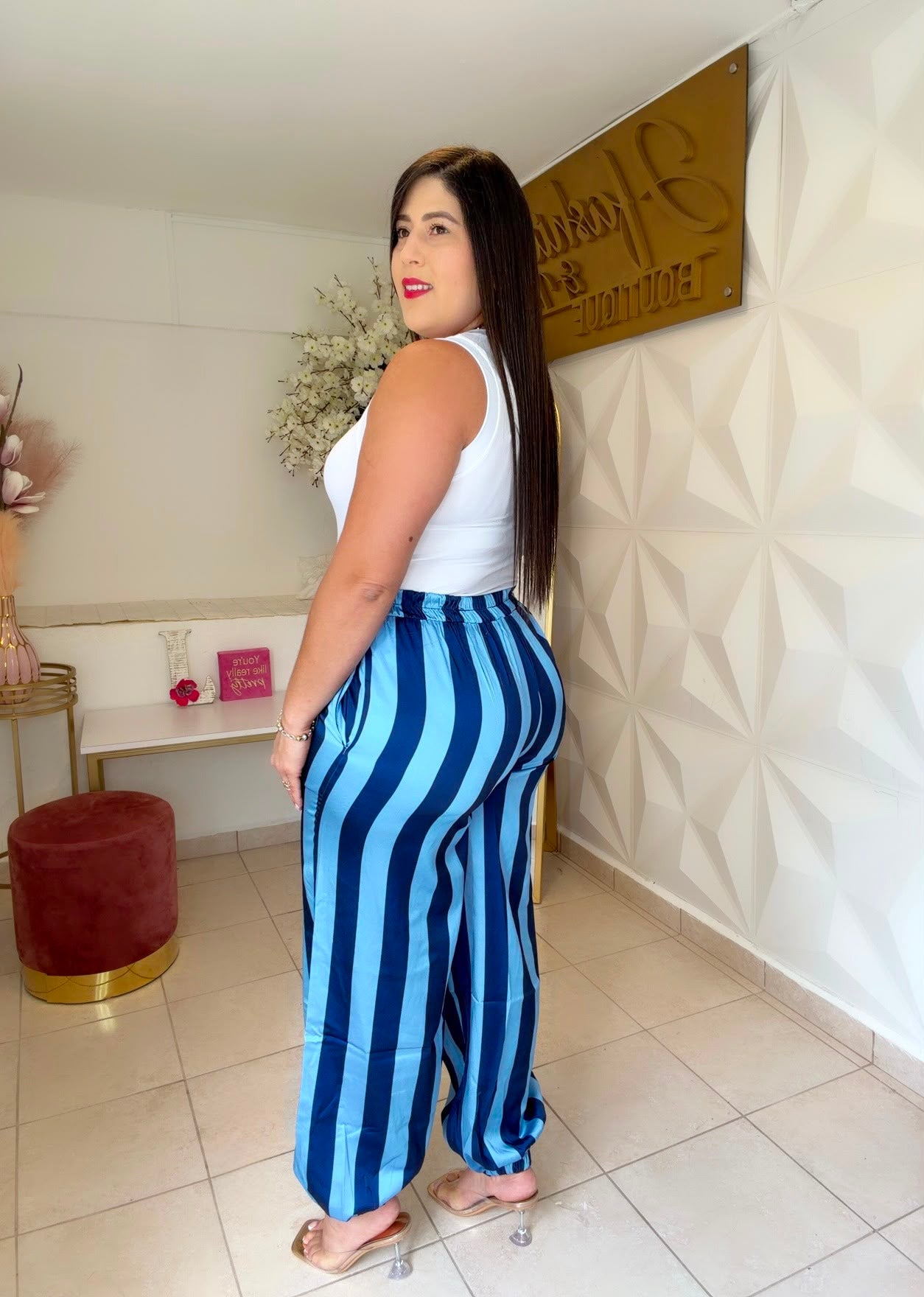 👖 Jogger Pants Stripe Blue & Navy